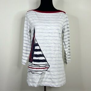 HATLEY Breton Stripe Boatneck Top S